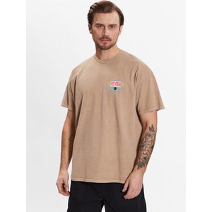 Brązowy t-shirt Bdg Urban Outfitters w stylu casual z nadrukiem