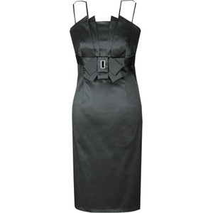 Czarna sukienka Fokus z krótkim rękawem midi