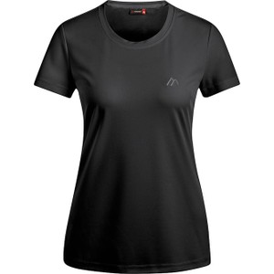 Czarny t-shirt Maier Sports z okrągłym dekoltem z krótkim rękawem