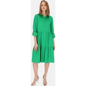 Zielona sukienka POTIS & VERSO midi z bawełny