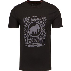 Czarny t-shirt Mammut z dzianiny z nadrukiem z krótkim rękawem