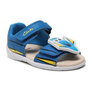 Niebieskie buty dziecięce letnie Clarks na rzepy dla chłopców