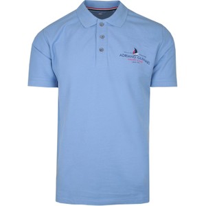 Niebieska koszulka polo Adriano Guinari z krótkim rękawem
