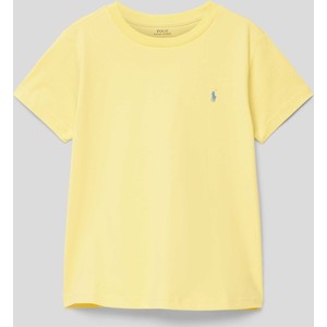 Żółta koszulka dziecięca POLO RALPH LAUREN z bawełny z krótkim rękawem