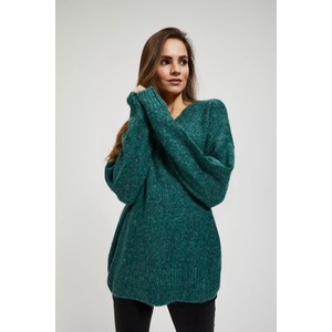 Zielony sweter Moodo.pl z tkaniny w stylu casual
