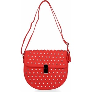 Czerwona torebka Diana&Co na ramię w stylu glamour ze skóry ekologicznej