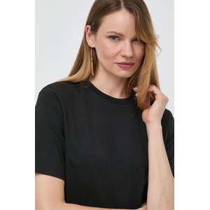 Czarny t-shirt MaxMara z krótkim rękawem z okrągłym dekoltem z bawełny