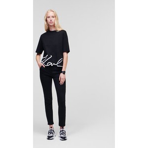 Czarna bluzka Karl Lagerfeld w młodzieżowym stylu z krótkim rękawem