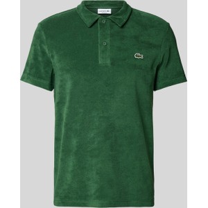 Zielona koszulka polo Lacoste z bawełny z krótkim rękawem