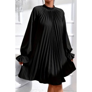 Czarna sukienka IVET z długim rękawem mini w stylu casual