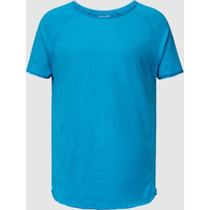 Niebieski t-shirt Review z krótkim rękawem