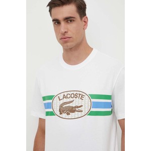 T-shirt Lacoste z nadrukiem z bawełny