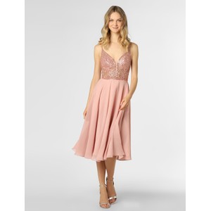 Różowa sukienka Swing z szyfonu