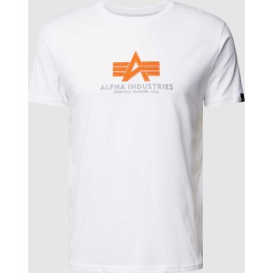 T-shirt Alpha Industries z nadrukiem z krótkim rękawem z bawełny