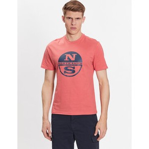 Czerwony t-shirt North Sails z krótkim rękawem w młodzieżowym stylu