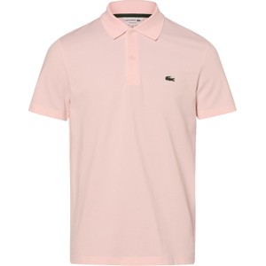 Różowy t-shirt Lacoste w stylu casual