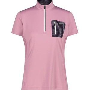 Różowa bluzka CMP w sportowym stylu z okrągłym dekoltem z krótkim rękawem