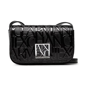 Czarna torebka Armani Exchange na ramię średnia z nadrukiem