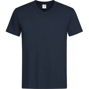 Granatowy t-shirt Stedman z bawełny w stylu casual