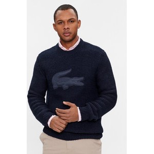 Sweter Lacoste w młodzieżowym stylu z okrągłym dekoltem