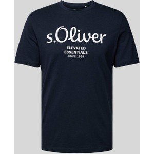 T-shirt S.Oliver z nadrukiem z bawełny z krótkim rękawem