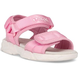 Różowe buty dziecięce letnie Zigzag dla dziewczynek na rzepy