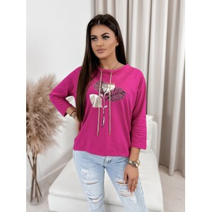 Różowa bluzka Ubra w młodzieżowym stylu z nadrukiem