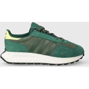 Zielone buty sportowe Adidas Originals sznurowane z zamszu