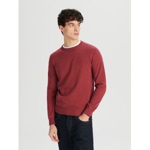 Czerwony sweter Sinsay z bawełny