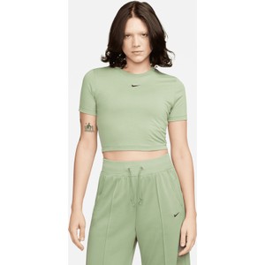 Zielona bluzka Nike z krótkim rękawem