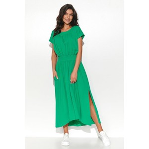 Zielona sukienka Nominou oversize w stylu casual z okrągłym dekoltem
