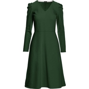 Zielona sukienka BeWear mini z długim rękawem z dekoltem w kształcie litery v