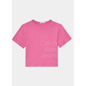 Bluzka dziecięca Calvin Klein z krótkim rękawem z jeansu