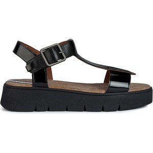 Czarne sandały Geox na platformie z klamrami w stylu casual