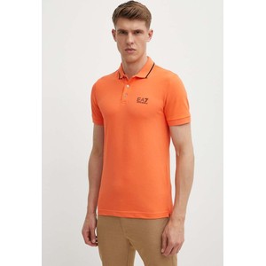 Pomarańczowy t-shirt Emporio Armani w stylu casual z krótkim rękawem