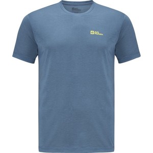 Niebieski t-shirt Jack Wolfskin w stylu casual z krótkim rękawem