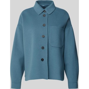Niebieska kurtka MaxMara z wełny krótka w stylu casual