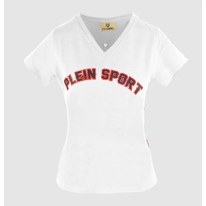 T-shirt Plein Sport w sportowym stylu z okrągłym dekoltem z krótkim rękawem