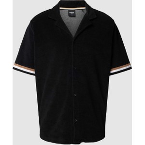 Czarna koszula Hugo Boss z krótkim rękawem w stylu casual z bawełny