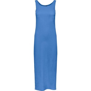 Niebieska sukienka Pieces dopasowana maxi