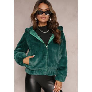 Zielona kurtka Renee w stylu casual z kapturem