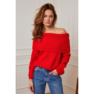 Czerwony sweter Joséfine z wełny
