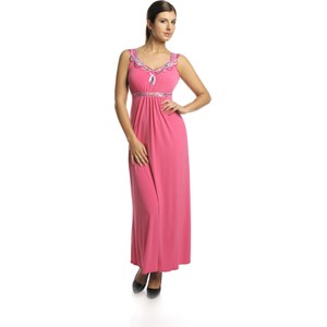 Różowa sukienka Fokus z dzianiny maxi