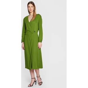 Zielona sukienka United Colors Of Benetton z dekoltem w kształcie litery v