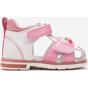 Różowe buty dziecięce letnie born2be na rzepy dla dziewczynek