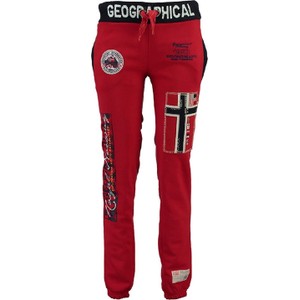 Czerwone spodnie sportowe Geographical Norway z dresówki w sportowym stylu