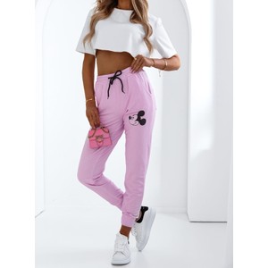Różowe spodnie sportowe Pakuten z dresówki