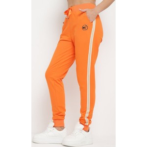 Pomarańczowe spodnie born2be z dresówki w stylu casual
