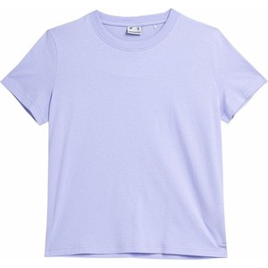 Fioletowa bluzka 4F z krótkim rękawem z bawełny