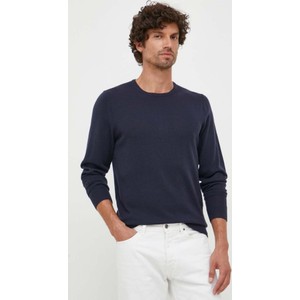 Granatowy sweter Calvin Klein z okrągłym dekoltem w stylu casual z dzianiny